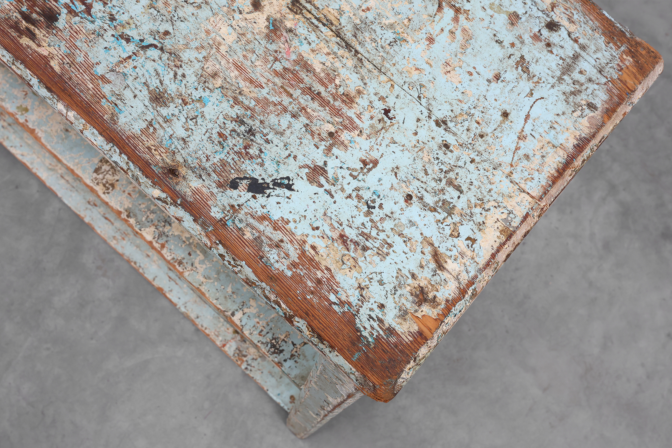 Industrial console with patina of old layers of paint, France ca. 1900thumbnail